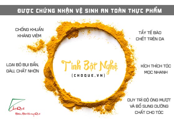 làm dày tóc nhờ công thức tinh bột nghệ